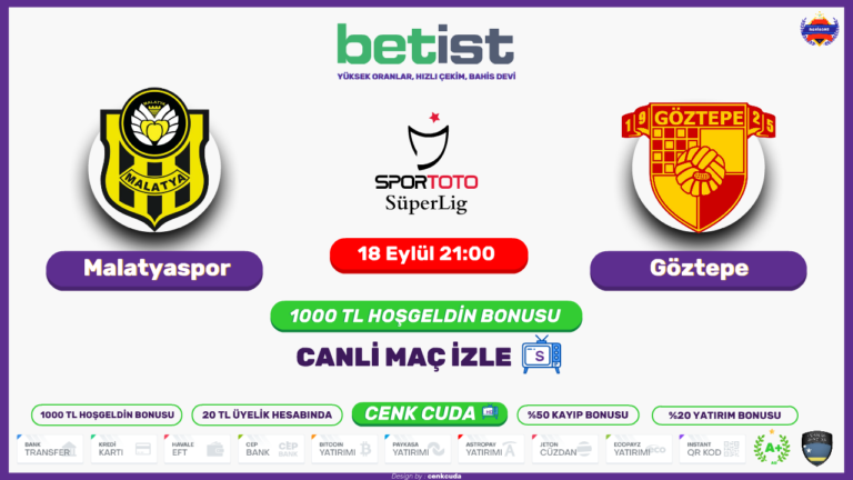 Malatyaspor – Göztepe Bein sport 1 canli maç izle, Bet365 tv Şifresiz