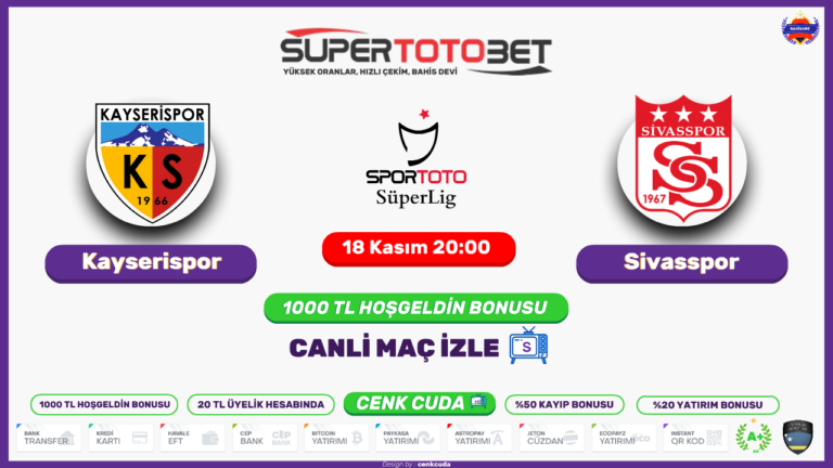 Kayserispor – Sivasspor Şifresiz maç izle HD kesintisiz izle