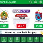 [ Jojobet tv ] Alanyaspor Trabzonspor maçı canli izle, şifresiz bein sport izle donmadan maç yayını