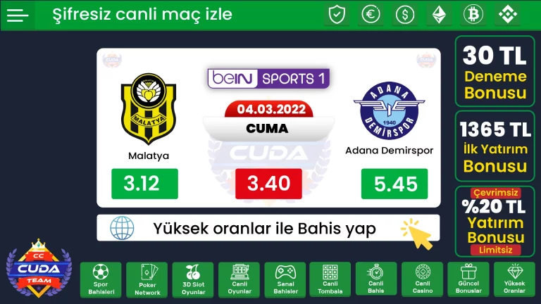 Jojobet TV | Malatya Adana Demirspor Maçı izle, Canli, Şifresiz maç izle, Exxen Spor HD
