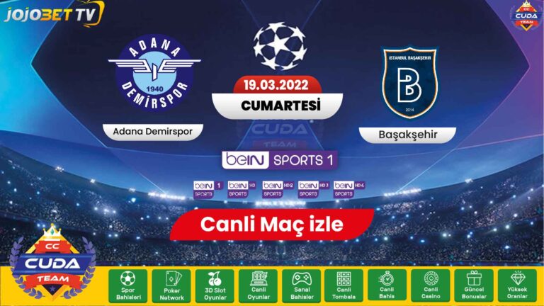 Adana Demirspor Başakşehir Maçı canli izle Şifresiz, Bein Sports 1 Donmadan maç linki