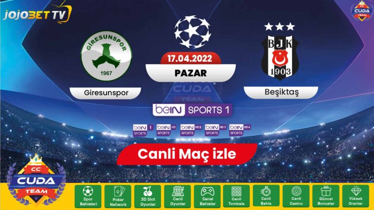 [ Jojobet TV📺 ] Giresunspor Beşiktaş maçı canli izle, Bein sports 1 HD şifresiz, donmadan maç linkleri