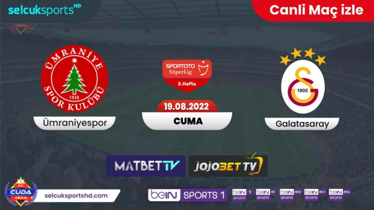 [ Jojobet TV izle ] Ümraniye Galatasaray maçı canli izle, Selçuk Sports HD şifresiz izle