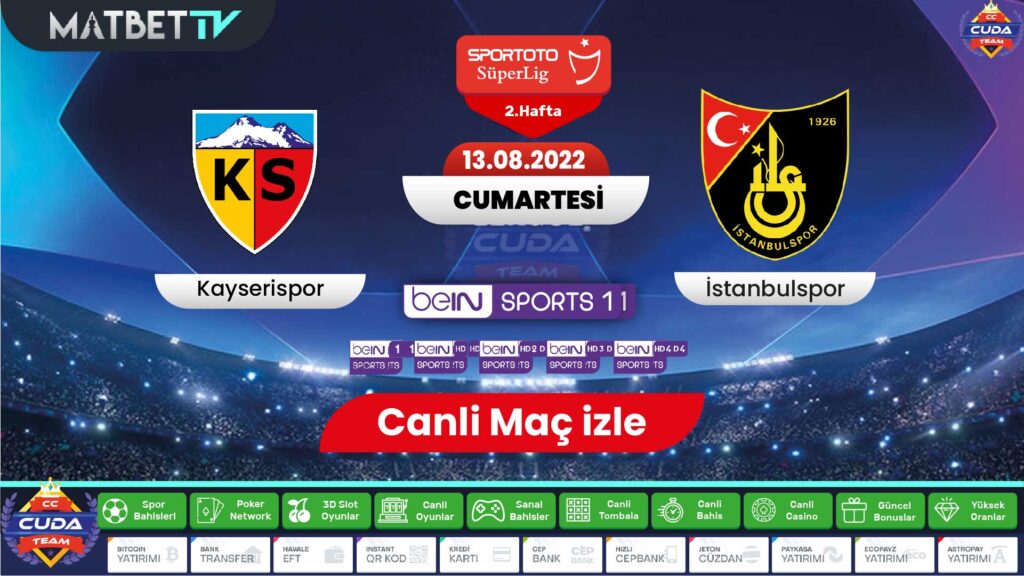 Kayserispor İstanbulspor maçı şifresiz izle