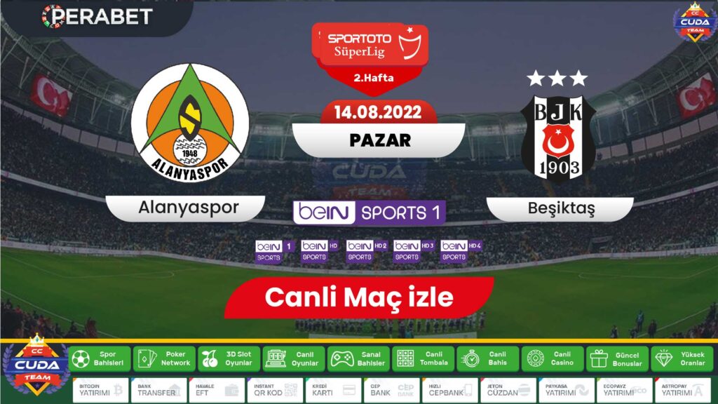 Alanyaspor Beşiktaş maçı canli izle, Selçuk sports HD