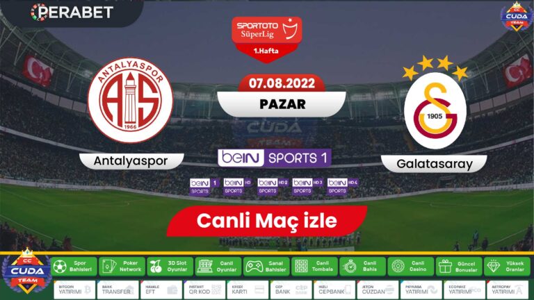 Antalyaspor Galatasaray maçı canli izle, Selçuk Sports HD ŞİFRESİZ İZLE