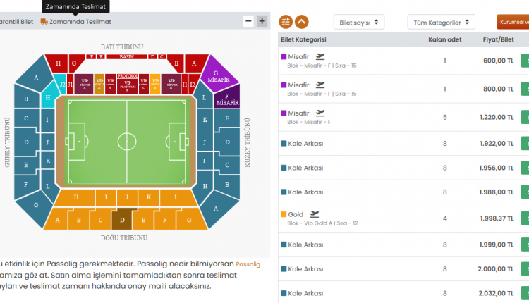 Trabzonspor - Galatasaray Maç Biletleri